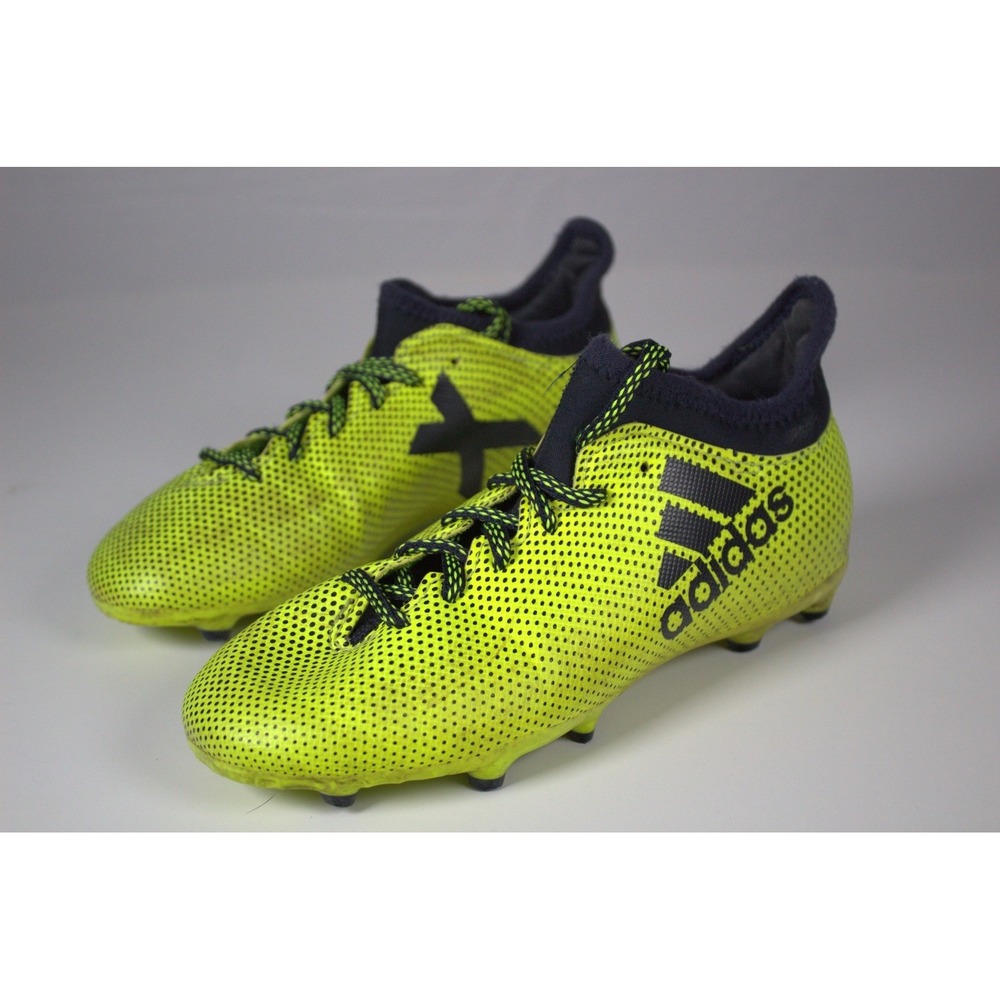 Adidas X 17.3 FG Kids US 1.5 Soccer Cleats Solar Yellow Black Legend Ink Shoes